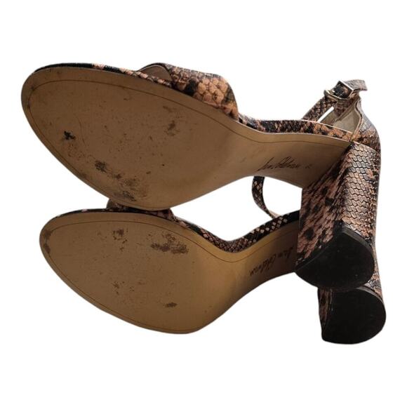 Sam Edelman Yaro Block Heel Sandals Ankle Strap Snakeskin Print Leather Size 7.5 - Picture 8 of 11